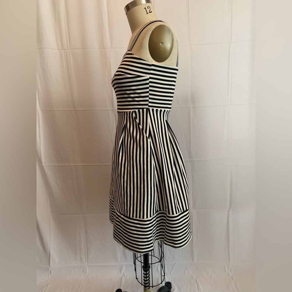 Nwot Brixon Ivy Black & White Striped
Ponte Bib Fit & Flare Summer Dress medium - Picture 7 of 12